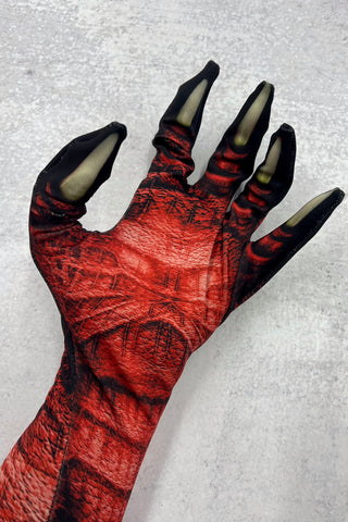 Faux Red Species - Lizard Skin - Alien Skin - Gloves