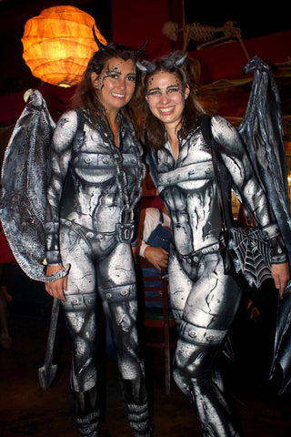 Full Bodysuit - Front Zipper - Women's 'GARGOYLE BARRED - V2' Bodysuit --sportswear/costume