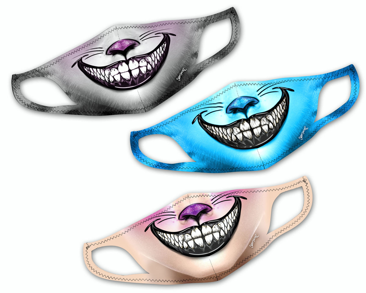 Cheshire Cat Face Mask – Striped Print