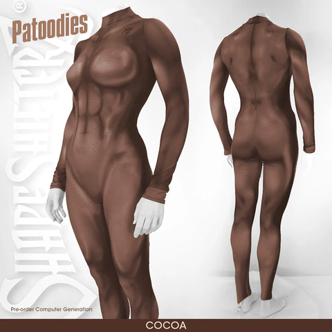 Women's Patoodie Nude Illusion Muscle Base Costume Bodysuit