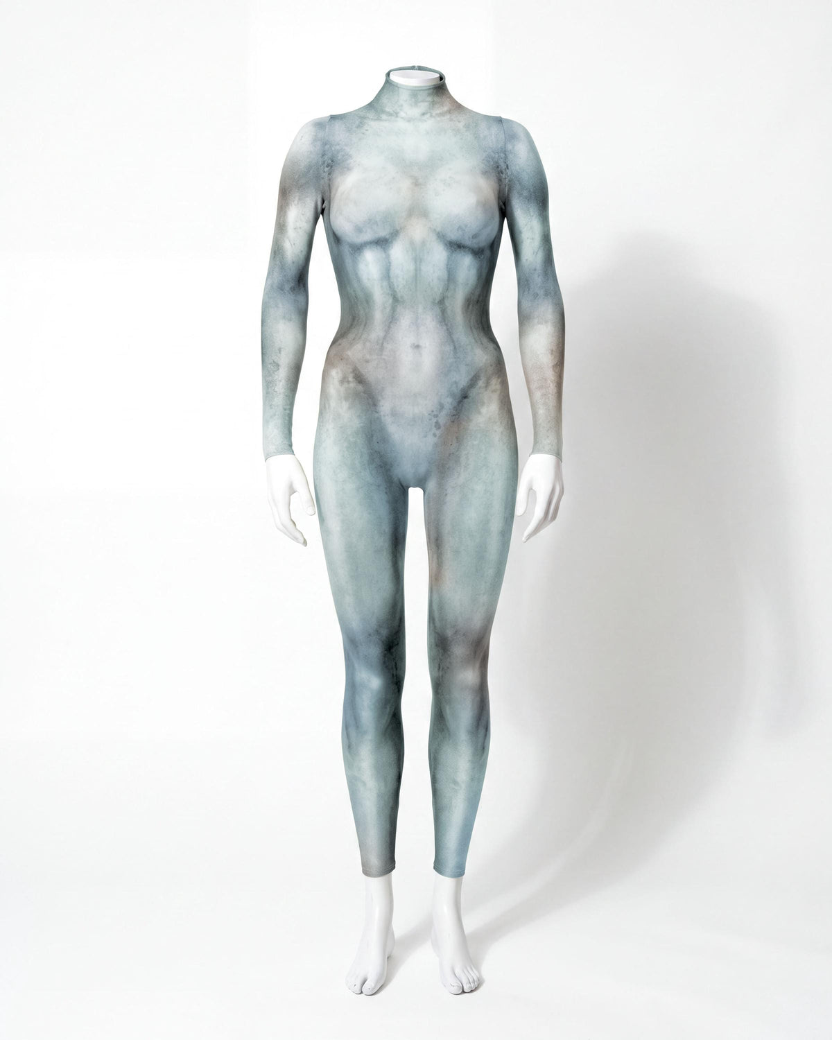 Women's creature skin catsuit, Zombie white, blue and green skin