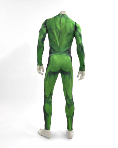 Men's Comic SuperSuit Costume Bodysuit – Color Block Panels, Back Zip