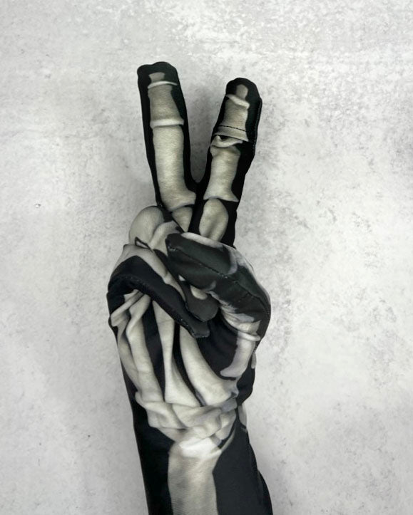 Xray Skeleton Costume Unisex Gloves – Touchscreen Thumb & Index, Unisex, black and white