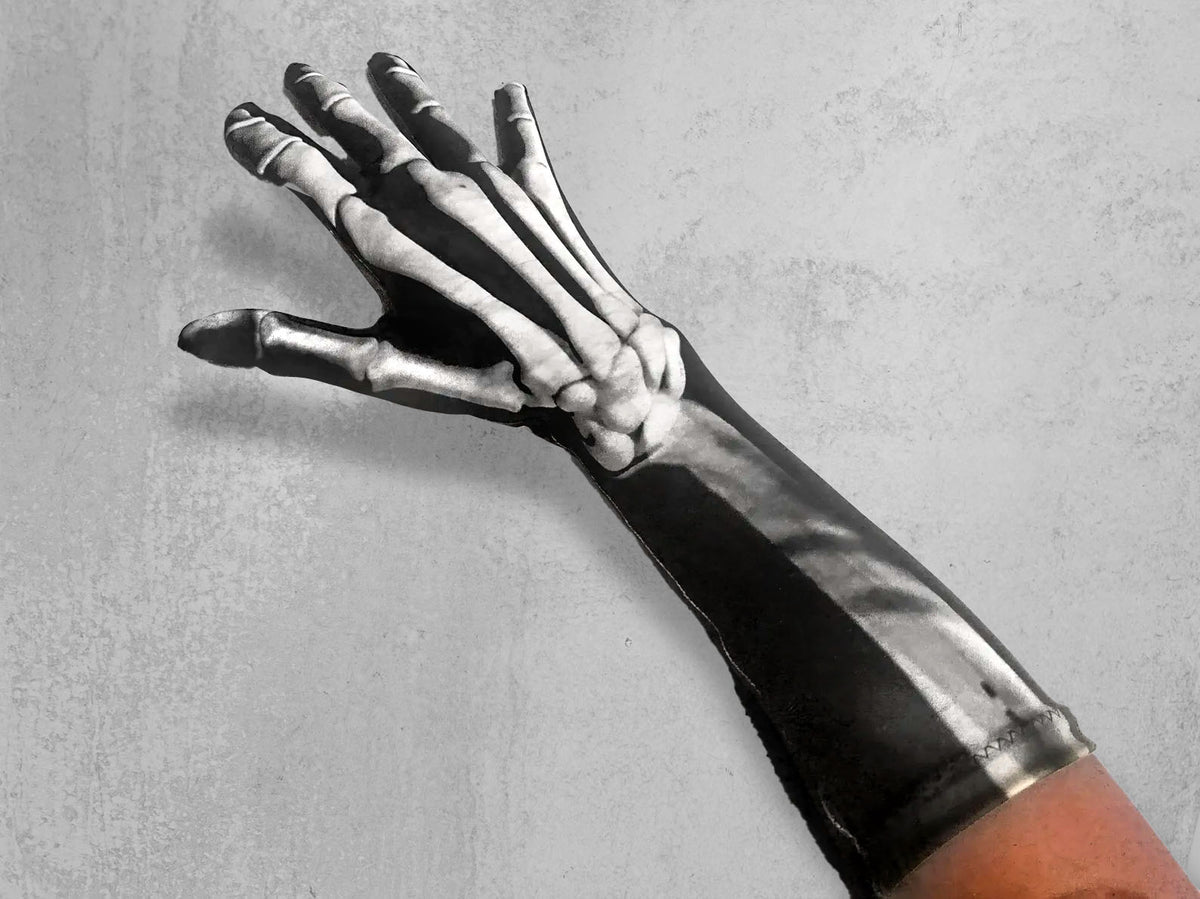 Xray Skeleton Costume Unisex Gloves – Touchscreen Thumb & Index, Unisex, black and white