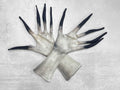 Zombie Vampire Costume Unisex Gloves – Long Finger, Pale Dead Skin Print