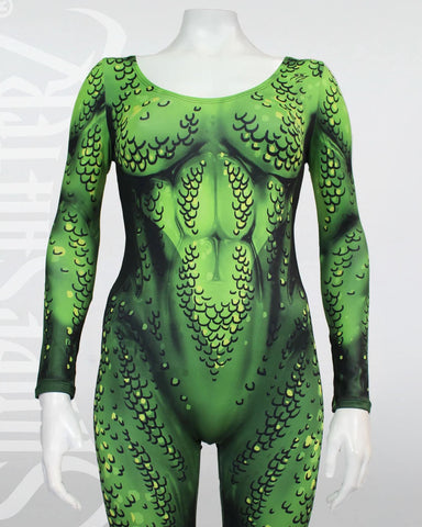 Women's Comic Mermaid Costume Catsuit – Scoop Neck, Pull-On