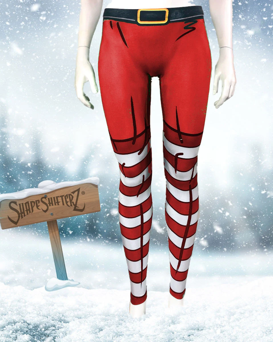 Women's Elf Costume Leggings Only | Green or Red
