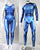 Blue X-Ray Skeleton Costume Catsuit – Pull-On, Open Neck