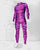 Men's Grinning Cat Costume Bodysuit – Striped Print, Back Zip