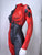 Harlequin Muscle Catsuit — Red & Black Split Costume