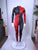 Harlequin Muscle Catsuit — Red & Black Split Costume