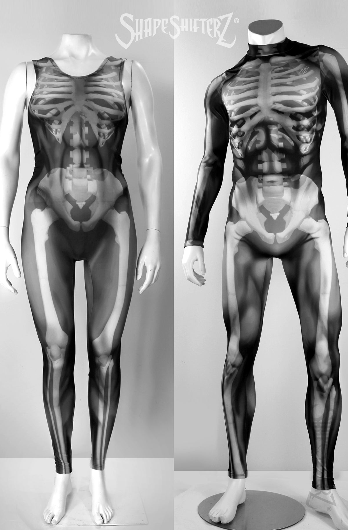 couples skelteon X-ray costume onesie bodysuits for acroyoga dance