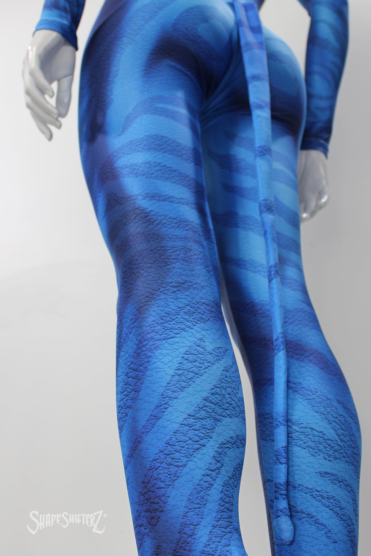 Men's Blue Zebra Costume Bodysuit