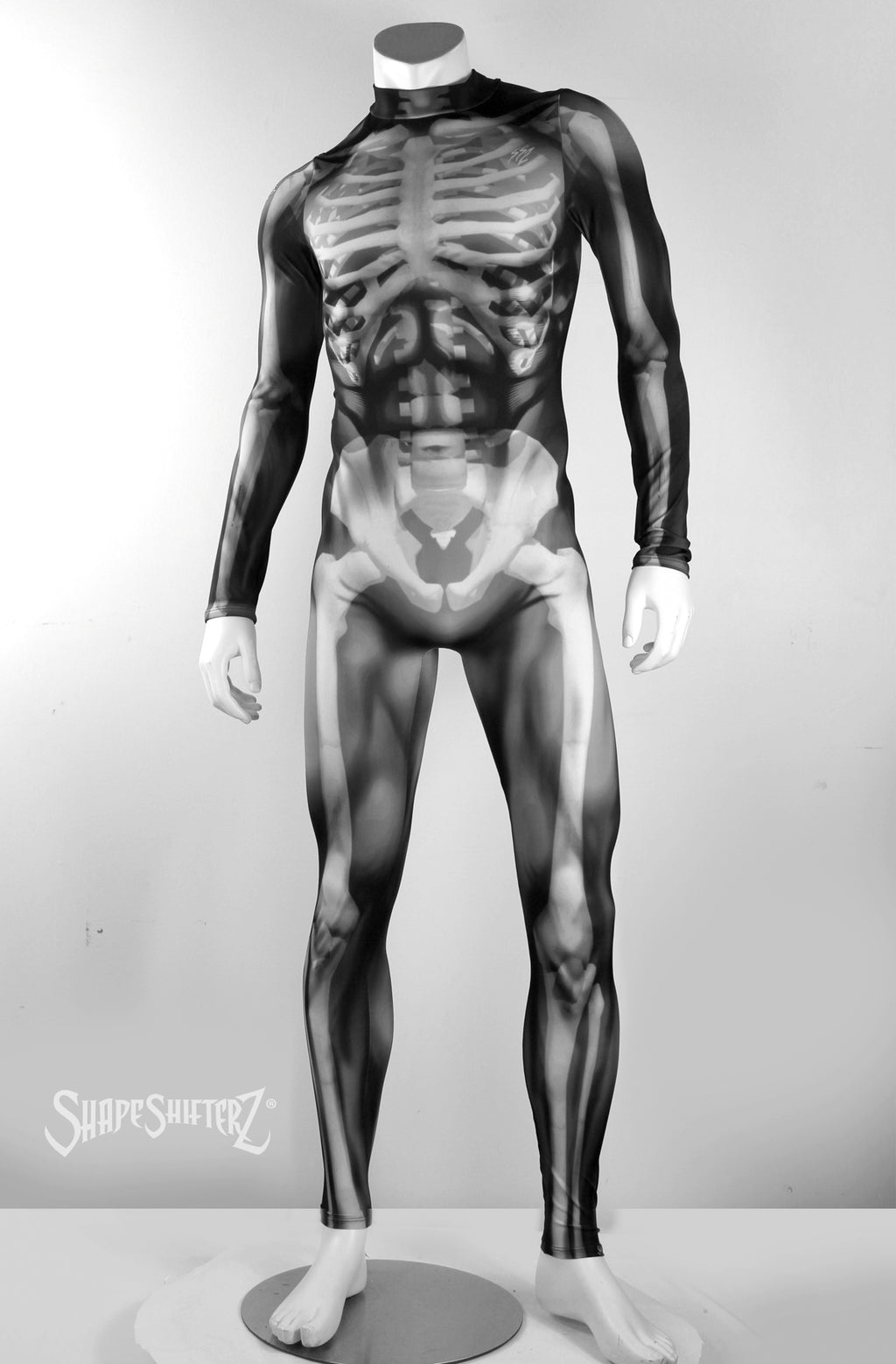 Men's Skeleton Costume Bodysuit – Body-Mapped X-Ray Print