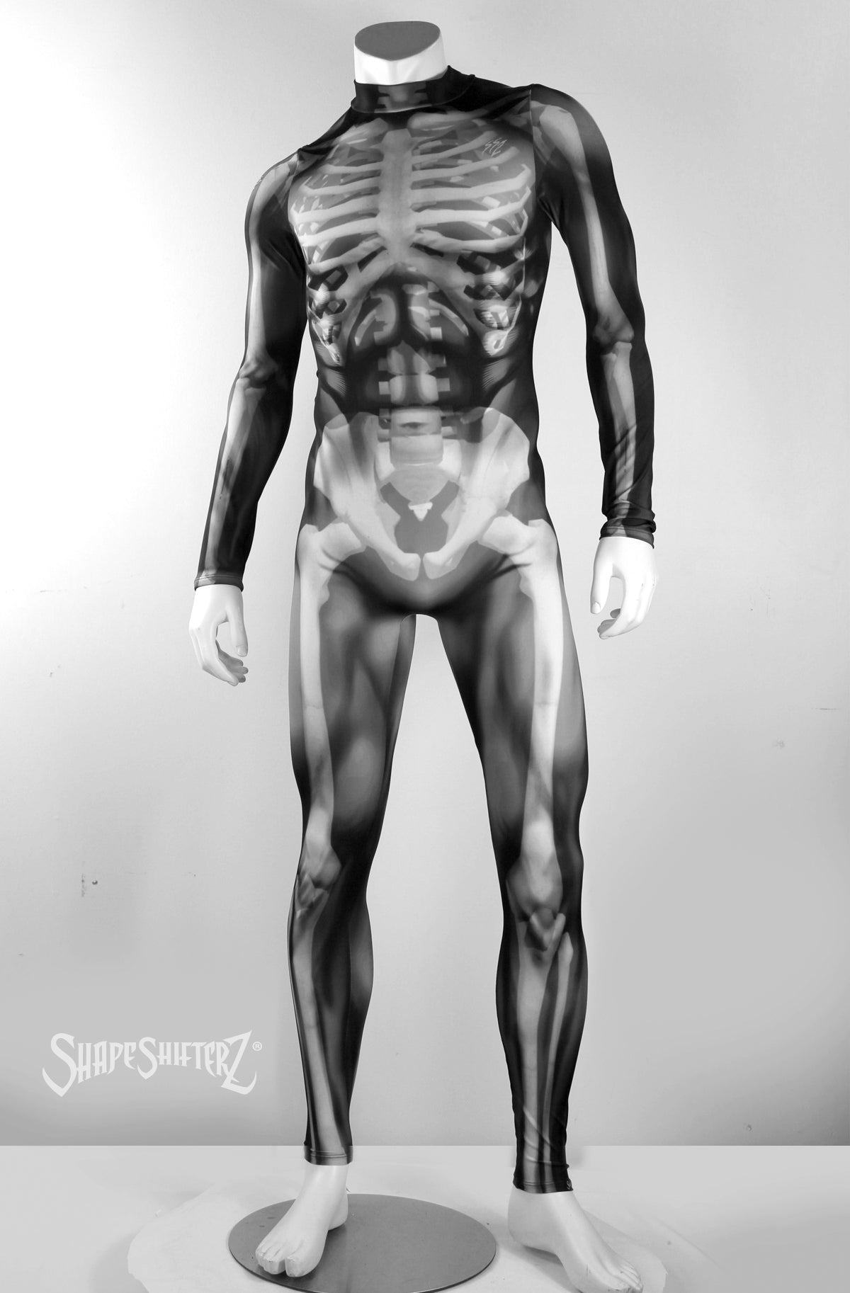 Men's Skeleton Costume Bodysuit – Body-Mapped X-Ray Print