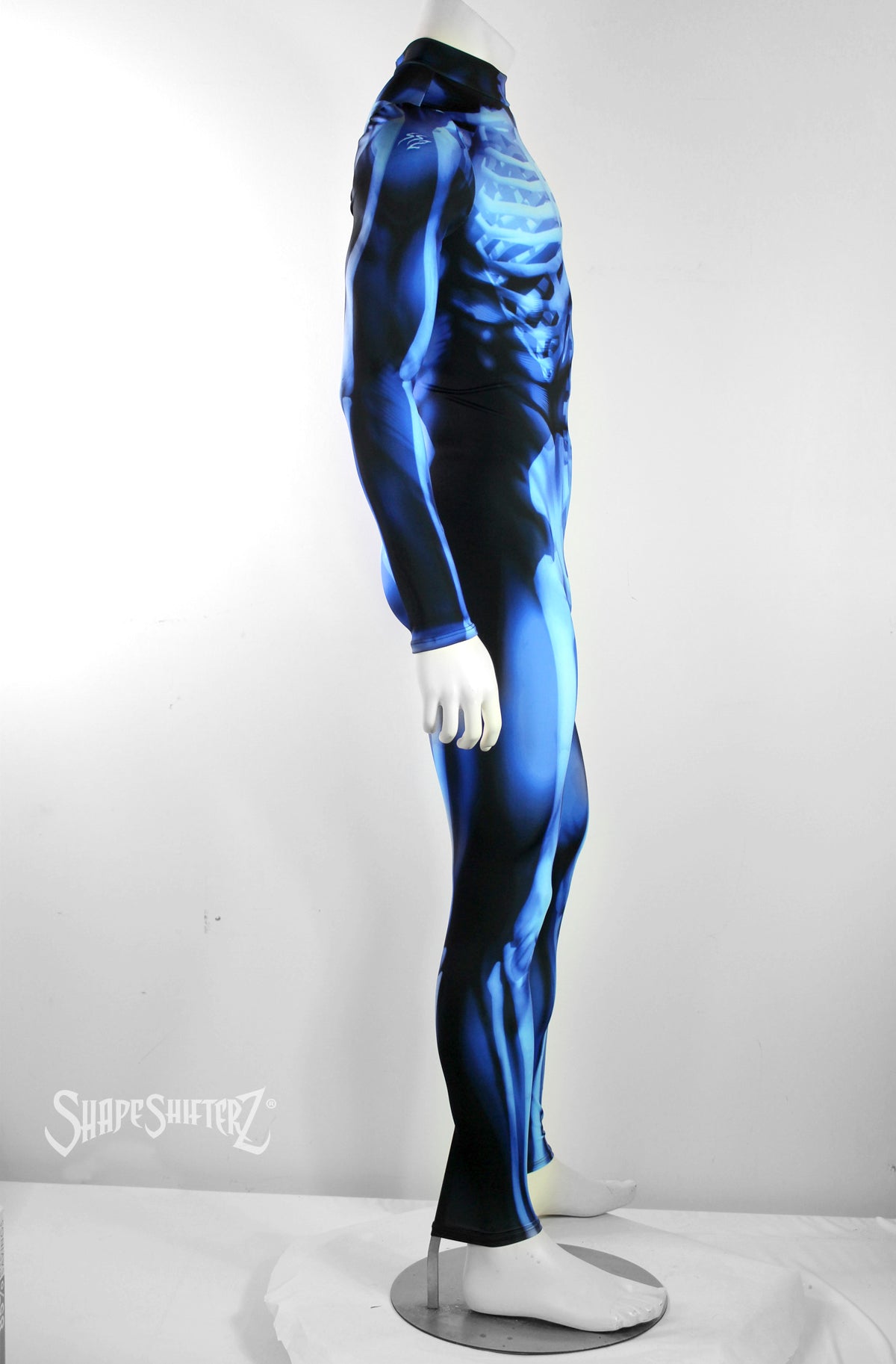 Men's Skeleton Blue Costume Bodysuit – Body-Mapped X-Ray Print