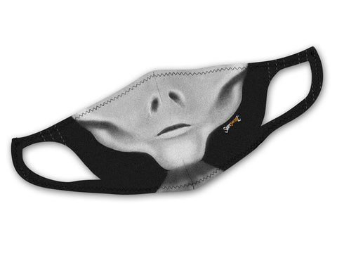 Grey Alien Face Mask | Cool, Stretchy, Washable, & Reusable Face Masks