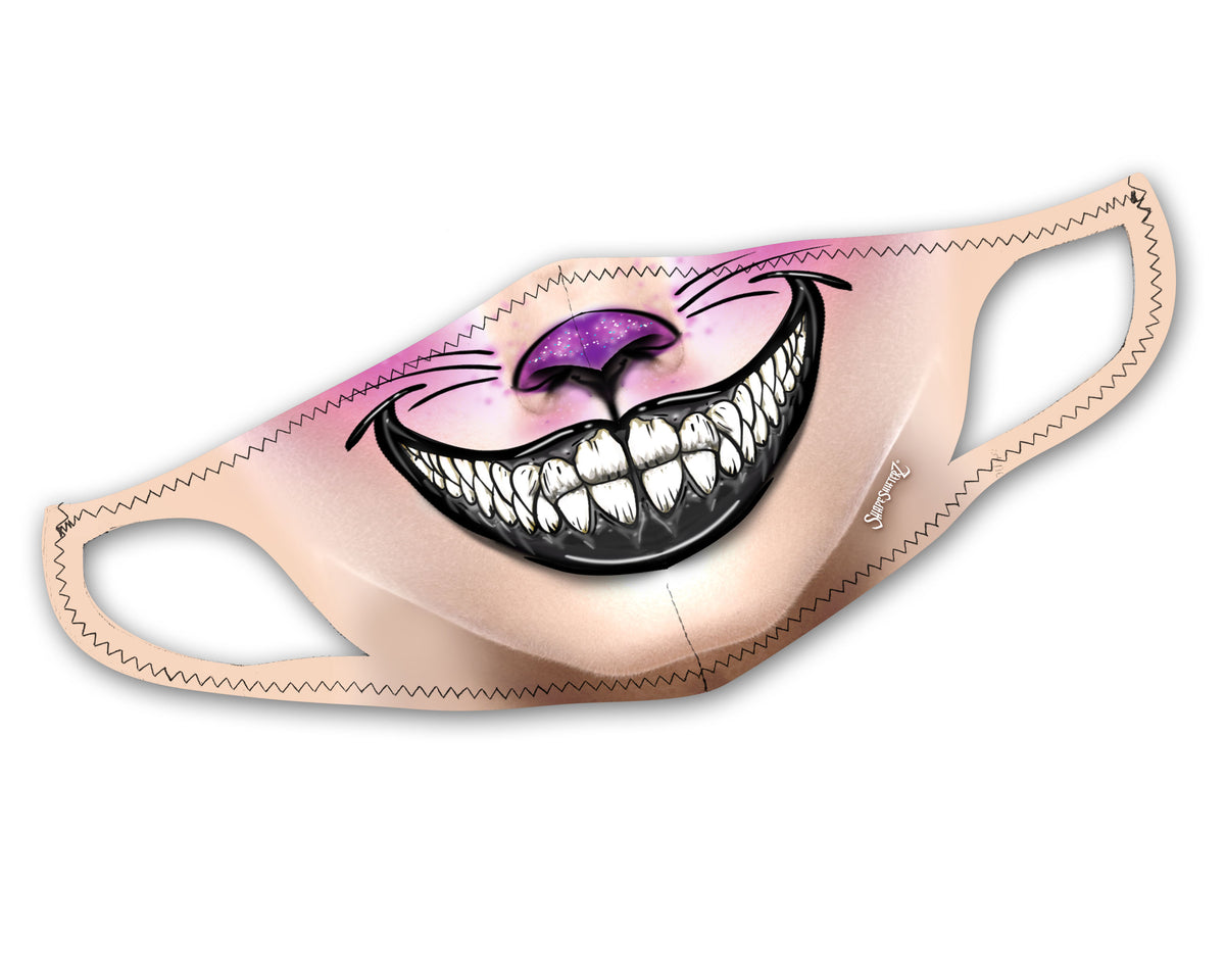 Cheshire Cat Face Mask – Striped Print
