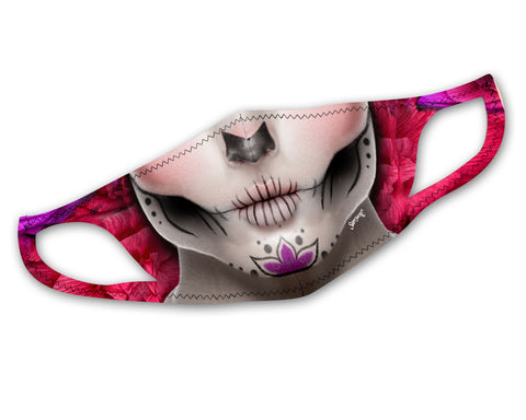Super Cute Sugar Skull Face Mask | Cool, Stretchy, Washable, & Reusable Face Masks