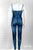 women's blue muscle toned unitard supersuit for cosplay, pole dancing, yoga