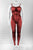 women's red muscle toned unitard devil costume Red She Hulk