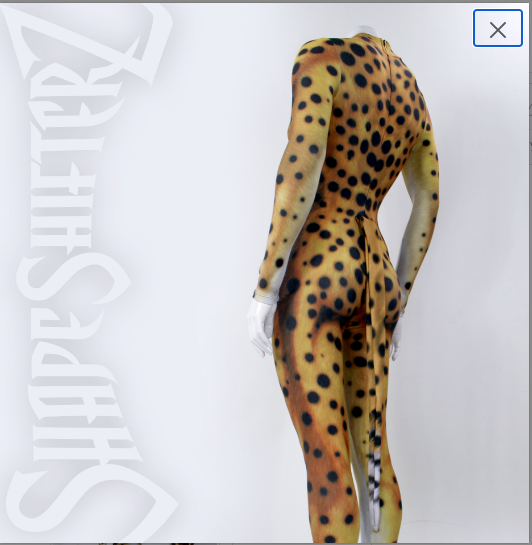 Women's Cheetah Costume Catsuit – High Collar, Back Zip