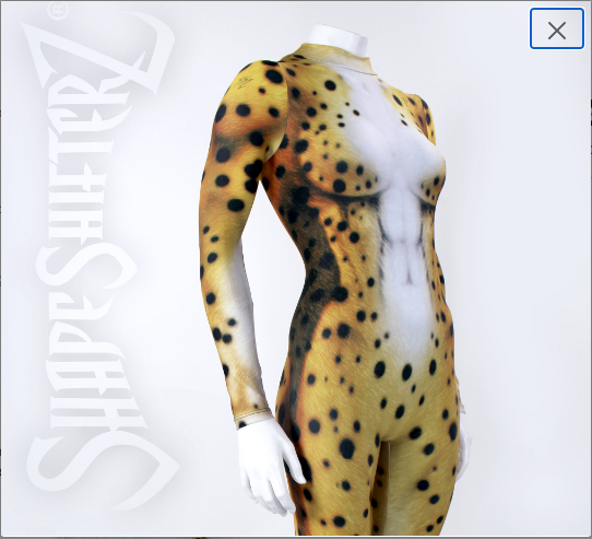 Women's Cheetah Costume Catsuit – High Collar, Back Zip