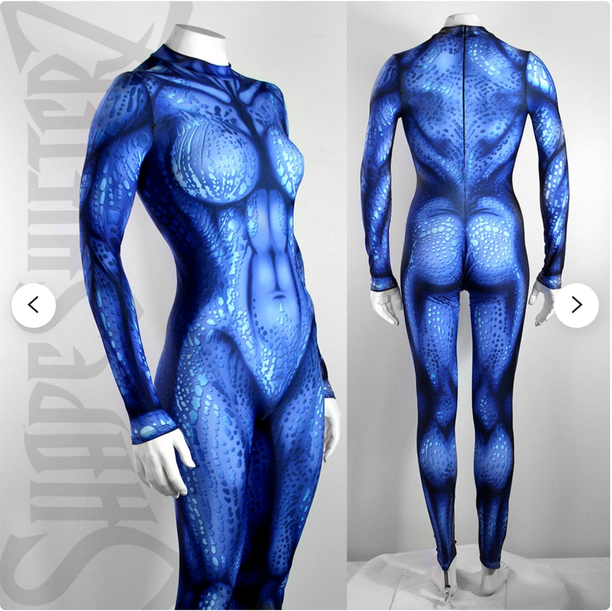 Women's Sea Creature Costume Catsuit – High Collar, Back Zip