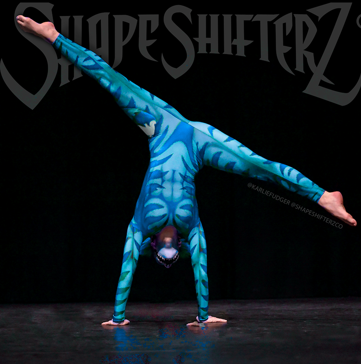 Women's Cheshire Cat Costume Catsuit – Blue and Purple Striped Print, Pull-Up Fit