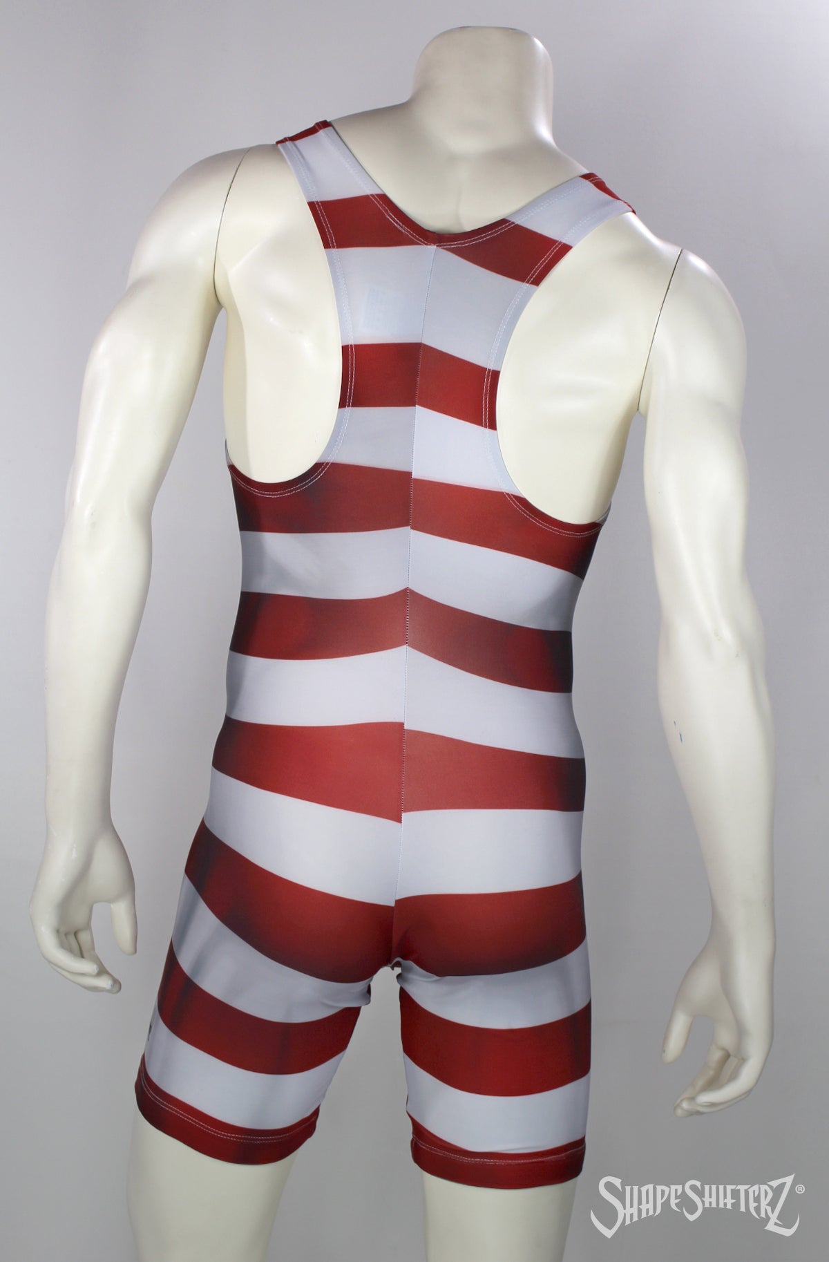Men's Strongman Costume Weightlifting Singlet – Striped Print