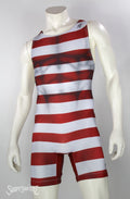 Men's Strongman Costume Weightlifting Singlet – Striped Print