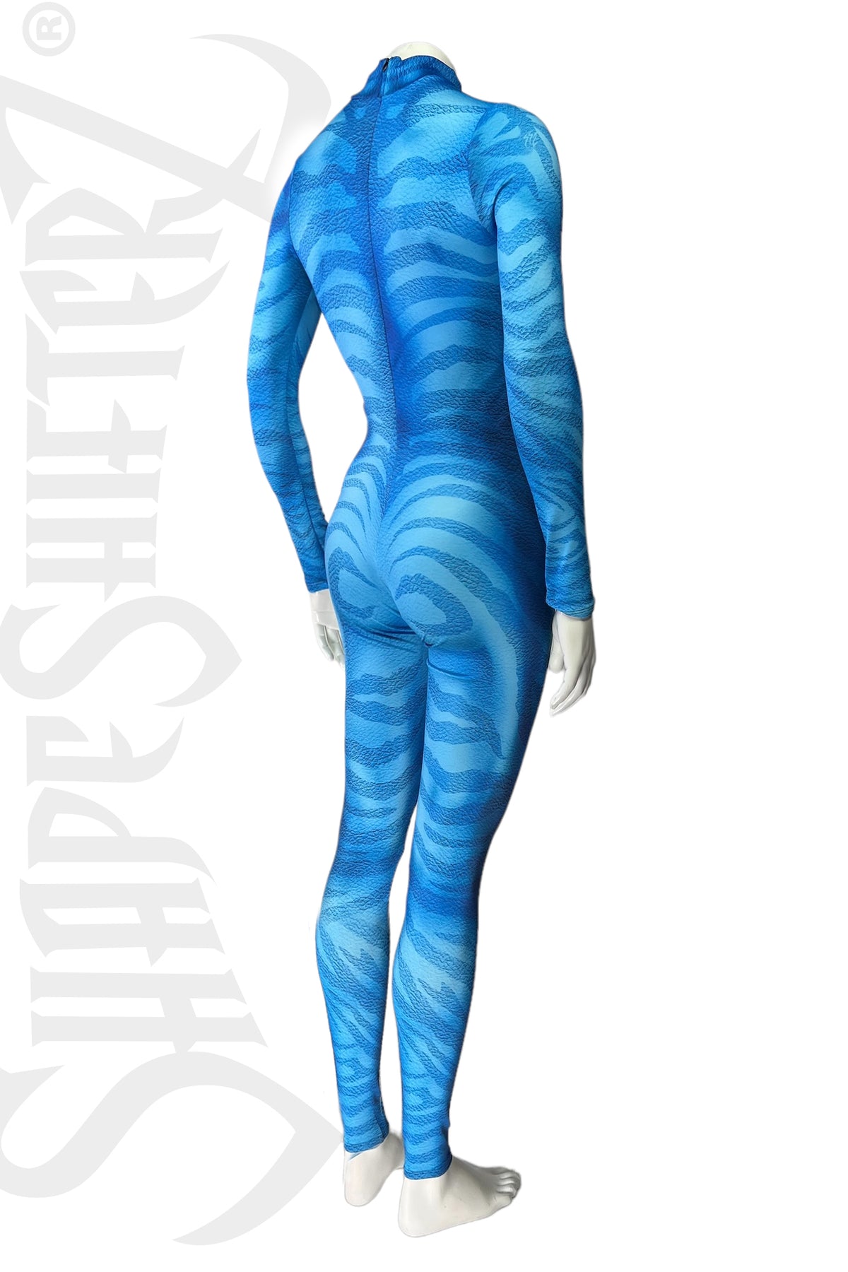 Women's Blue Zebra Costume Catsuit