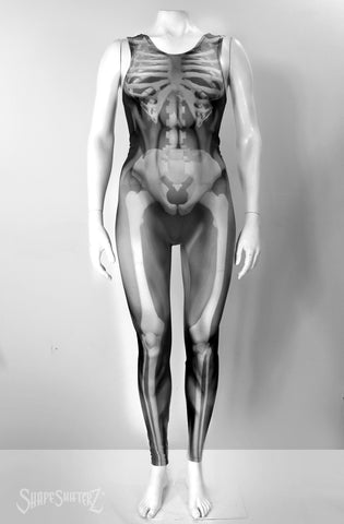 Women's 'Skeleton/X-Ray' Sleeveless Catsuit