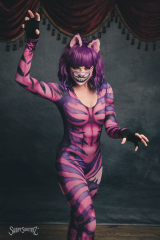 Halloween Bat Printed Full Bodysuit Costume - Women Skin Suit Adults Catsuit  Cosplay Costume