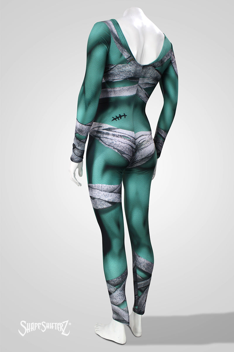 Women's Mummy Costume Catsuit – Scoop Neck, Pull-Up Fit