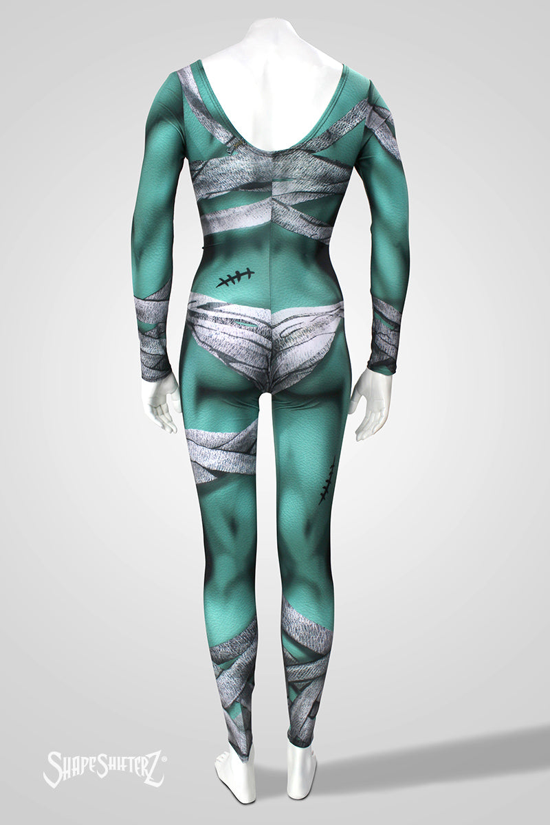 Women's Mummy Costume Catsuit – Scoop Neck, Pull-Up Fit