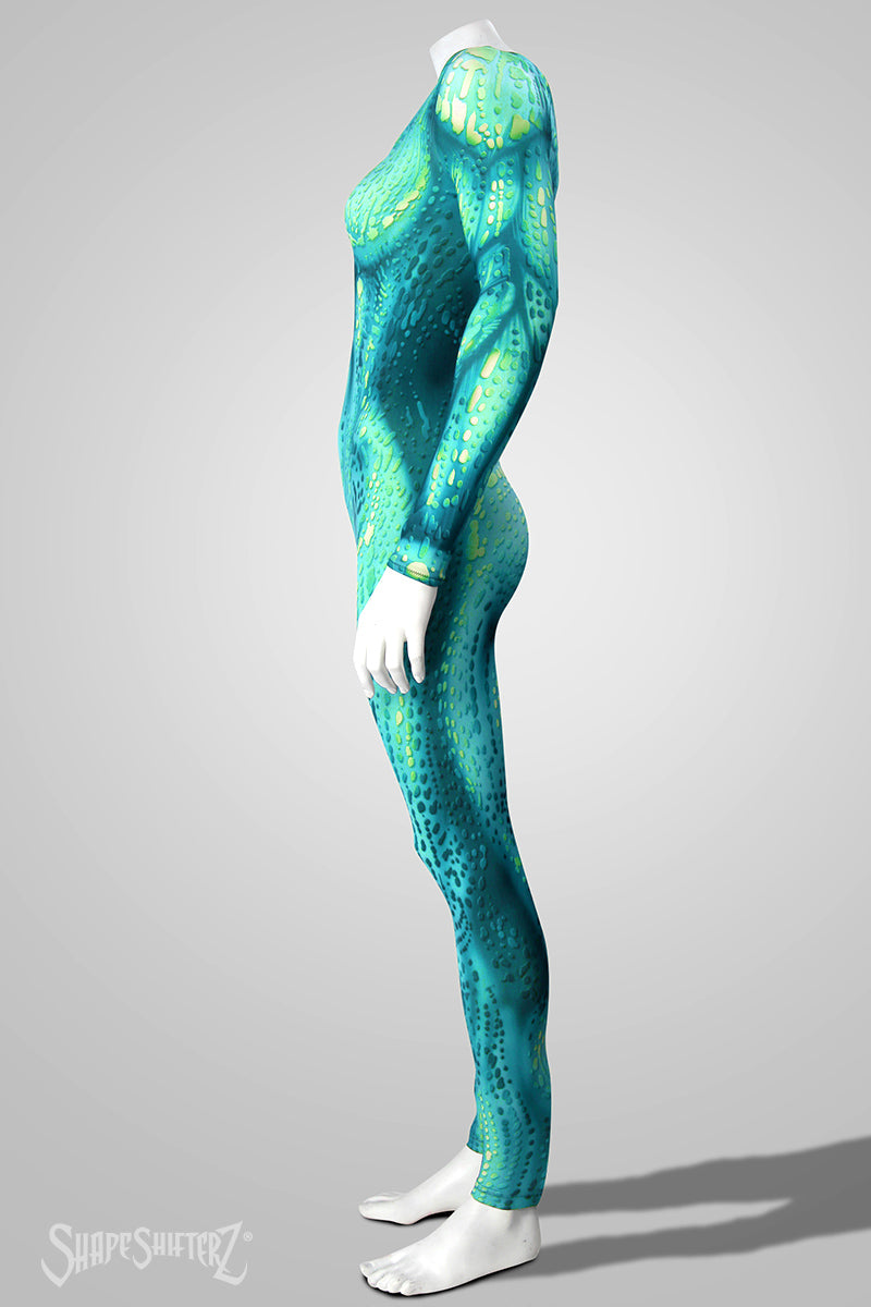 Women's Sea Creature Costume Catsuit – Scoop Neck, Pull-Up Fit