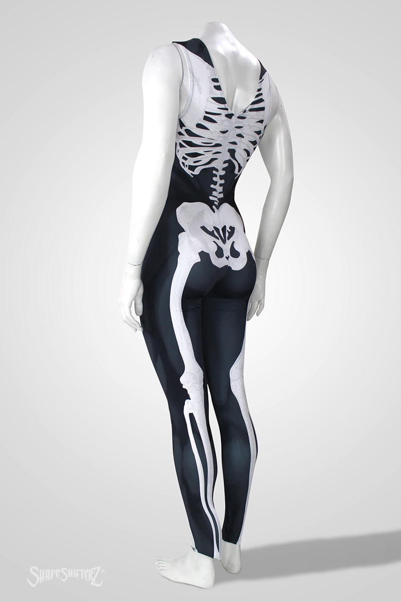 Women's Skeleton Costume Catsuit – Sleeveless