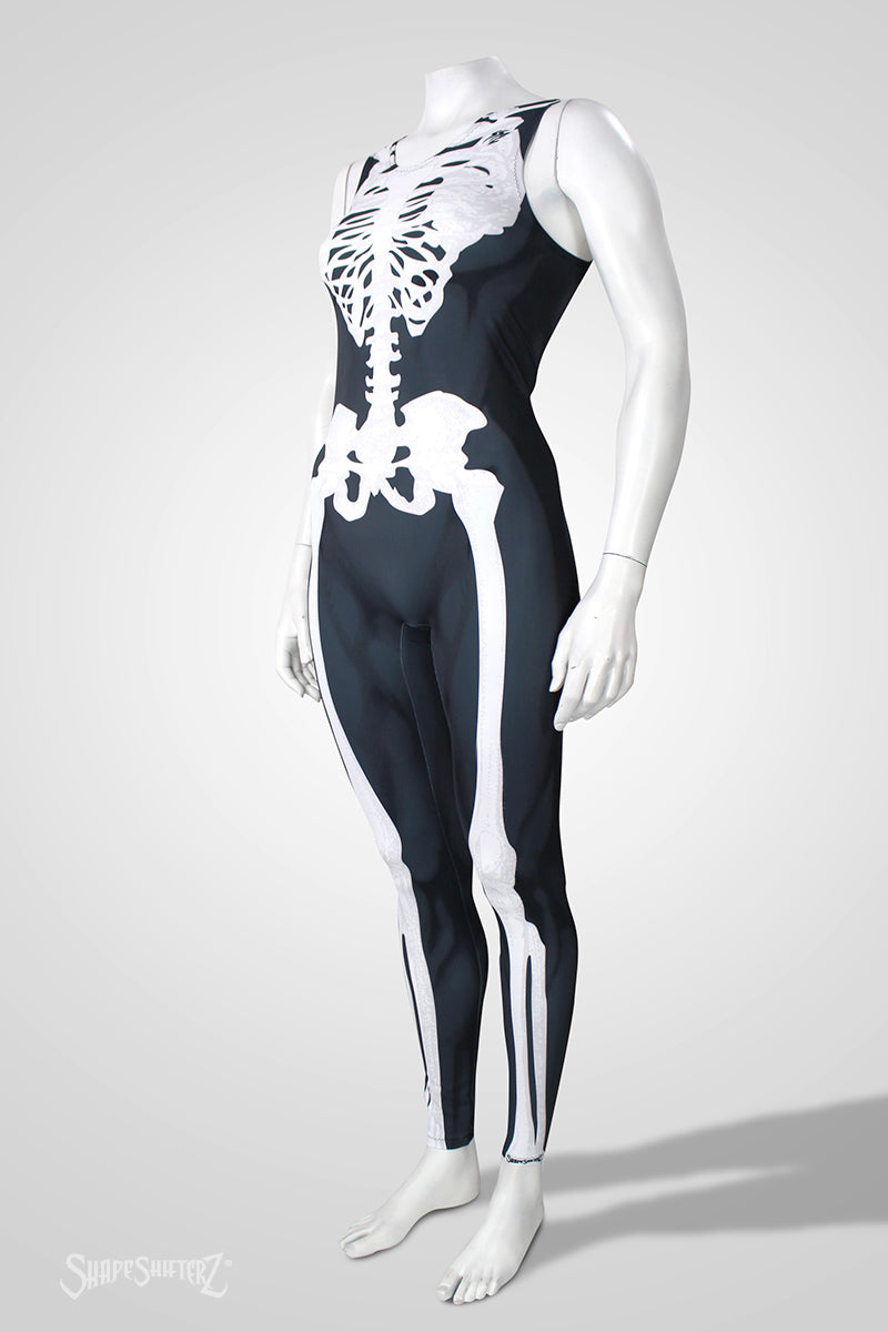 Women's Skeleton Costume Catsuit – Sleeveless