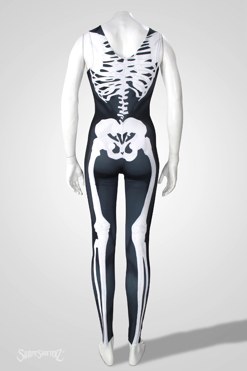 Women's Skeleton Costume Catsuit – Sleeveless
