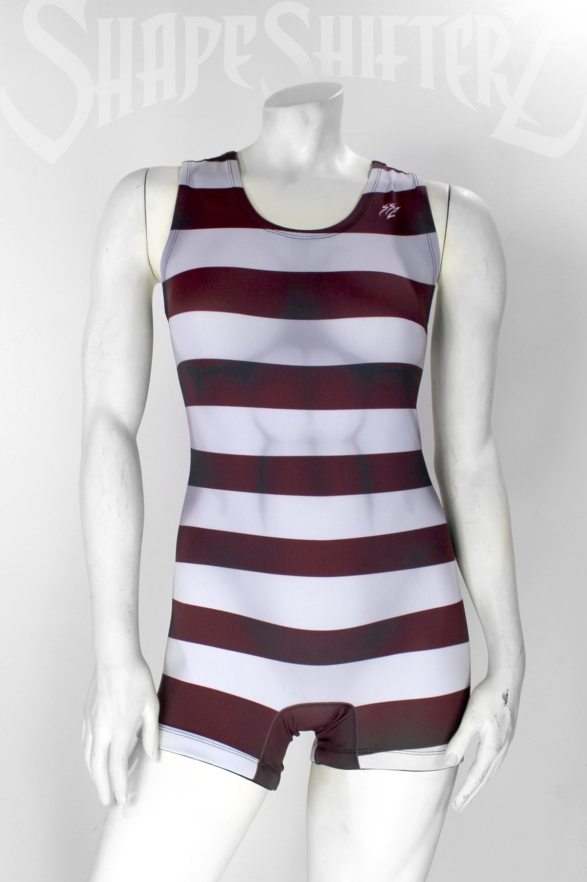 Women's Strongwoman Costume Weightlifting Singlet – Striped Print