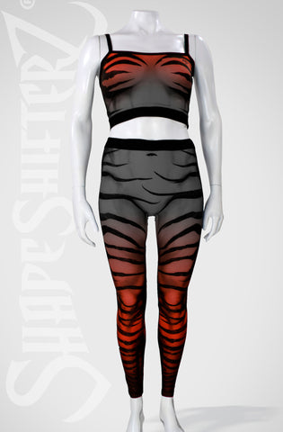 Zebra Leggings - Black - Contour Red High to Fade