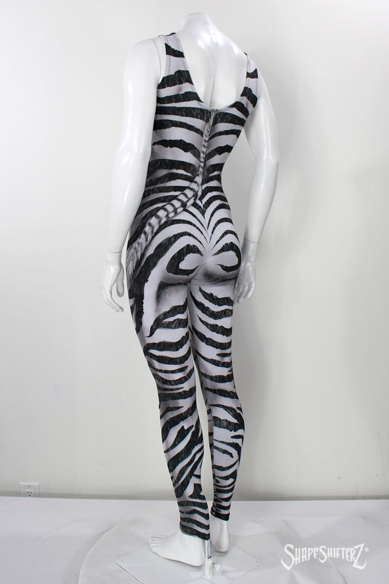 Women's Zebra Costume Catsuit – Sleeveless