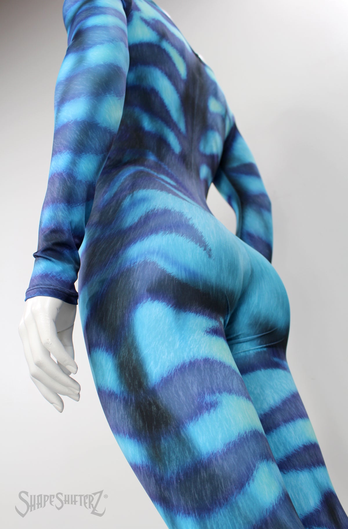 Dark Blue Grinning Catsuit bodysuit for acro yoga aerialist yoga
