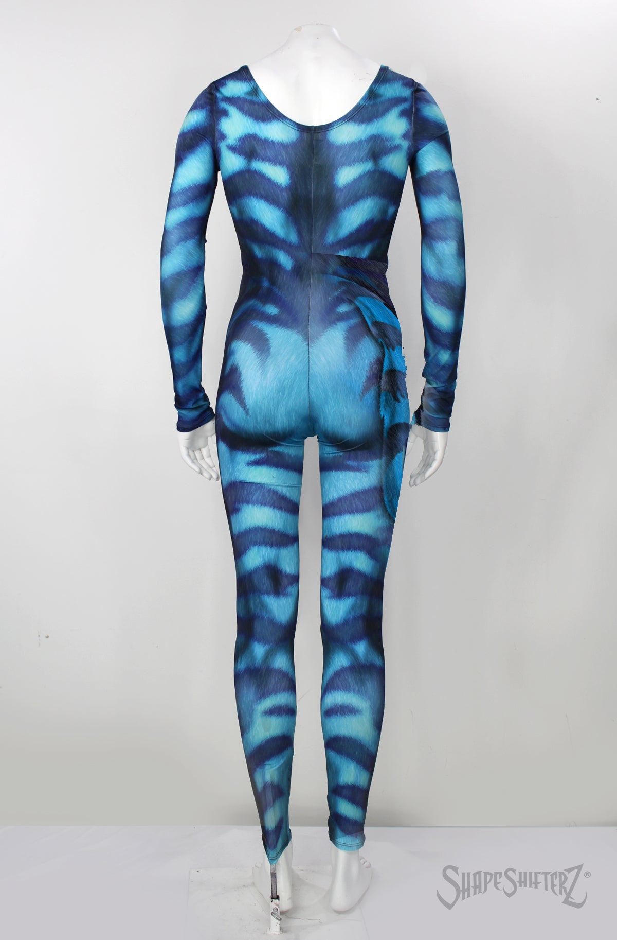Blue Grinning Cat costume acroyoga catsuit onesie bodysuit spandex